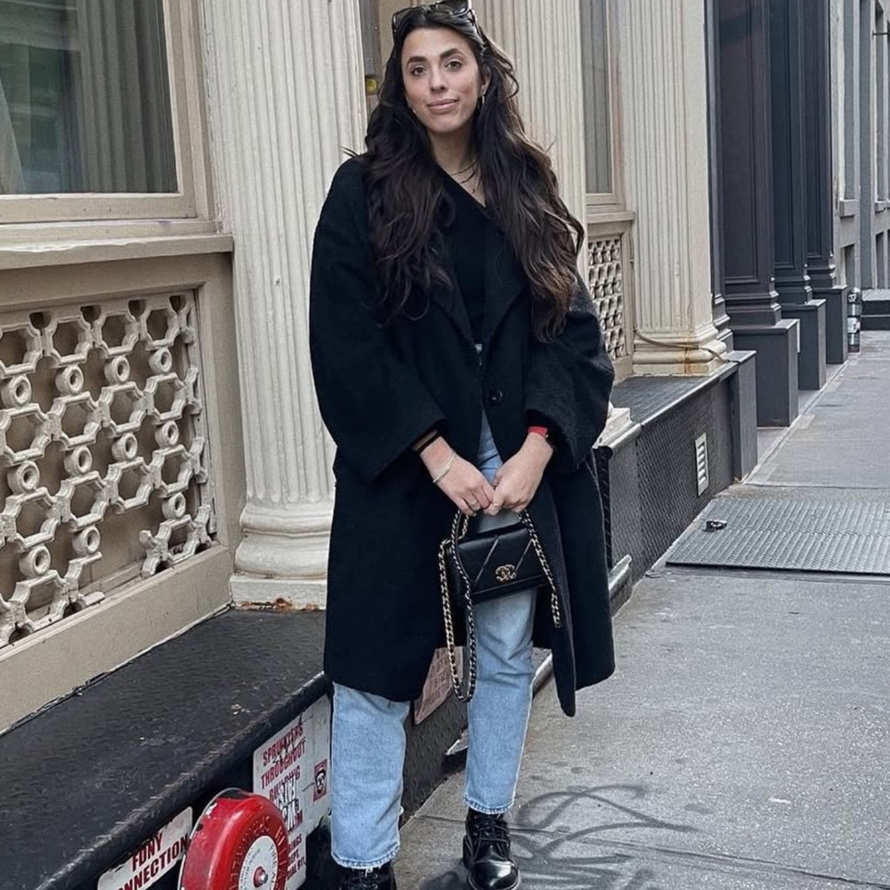 TOP SHOP BLACK OVERSIZED JACKET
